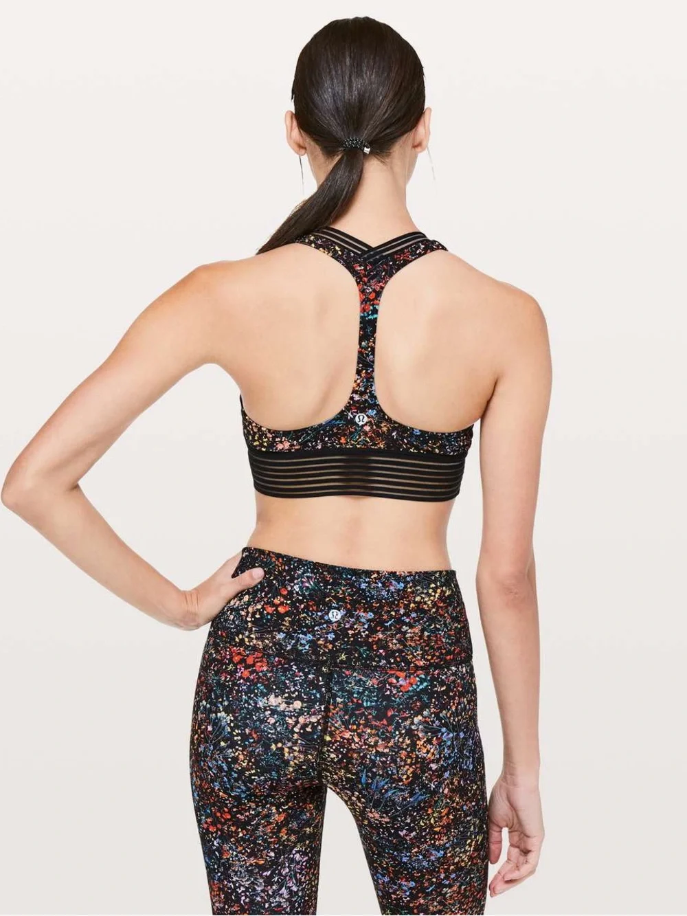 Lululemon Find Focus Bra Flowerescent Multi Black Size 6- W2AYBS